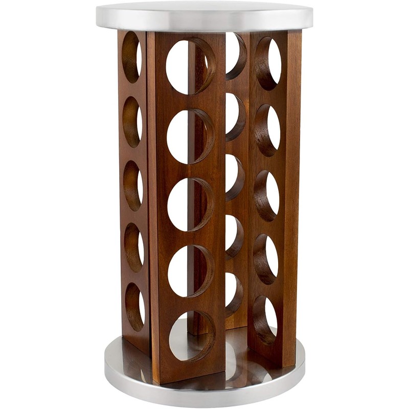 Orii 20 Jar Rotating Dark Acacia Wood Spice Rack with