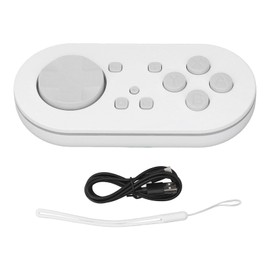 Wireless Bluetooth Controller, Portable Bluetooth Wireless for Anki App, Compact Wireless Gaming Controller with Cable and Strap for Switch (White)