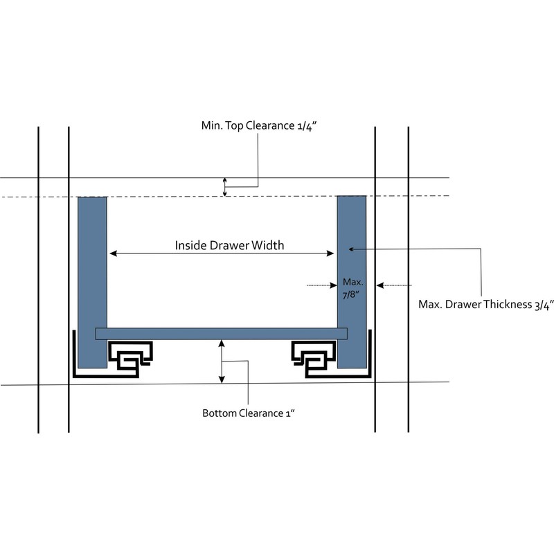 1 Pair Promark Concealed Undermount Soft Close Full Extension Slide