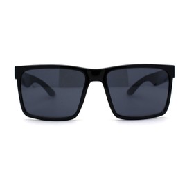 Locs Colored Reflective Black Rectangular Gangster Hardcore Sunglasses (All Black)