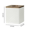 Motifeur Bathroom Accessories - Ceramic Tissue Holder with Wooden Lid,