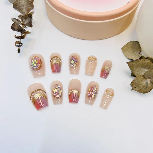 Generic Luxury Gem Custom Baroque Press on nails,Reusable False Nails,