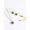 Juego de aretes y collar circular cuadrado