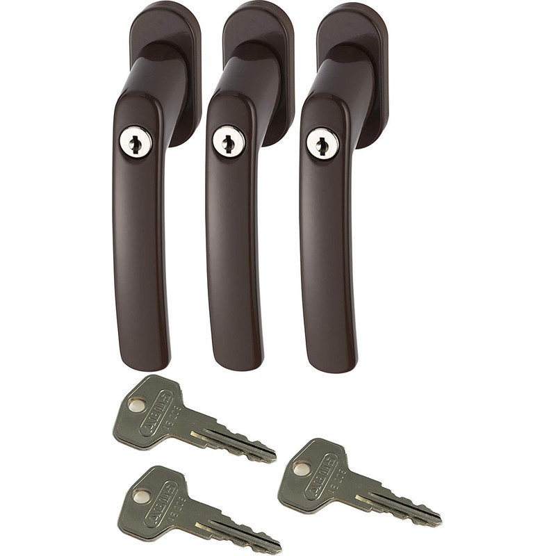 ABUS FG200 B SB Lockable Window Handle Brown Set of