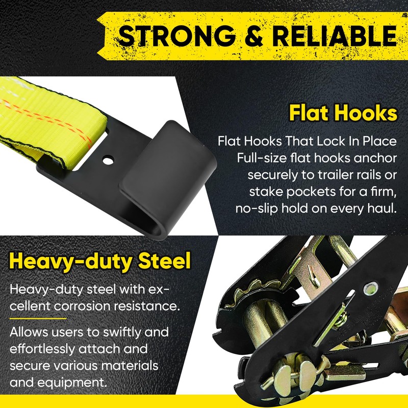 Bolvixor 4 Pack Car Tie Down Straps for Trailers -