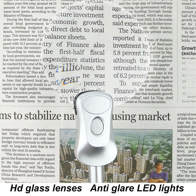 Magnifying Glass with Light Adjustable Flexible Gooseneck Clip On Magnifying
