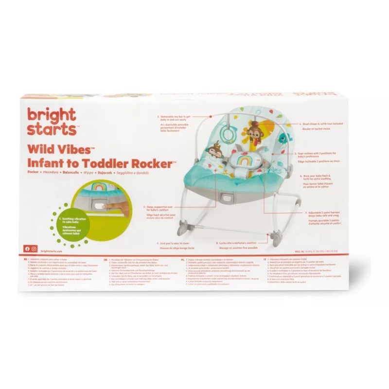 Bright Starts silla mecedora wild vibes 13031 color 0400-azul