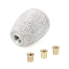 muge racing Bling Crystal Car Gear Shift Knob, Auto Interior AccessoriesGear Lever Shift Knob with 3 Adapters Universal for Most Vehicles(Oval)