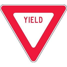 Accuform FRR425RA Engineer-Grade Reflective Aluminum Traffic Sign, Legend "Yield", 30" Length x 30" Width x 0.080" Thickness, Red on White