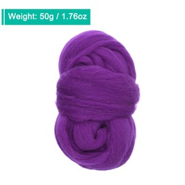sourcing map Needle Felting Wool, 1.76oz Natural Fibre Wool Roving Yarn Wool Felting Supplies for Needle Felting Yarn DIY Handcrafts, Purple