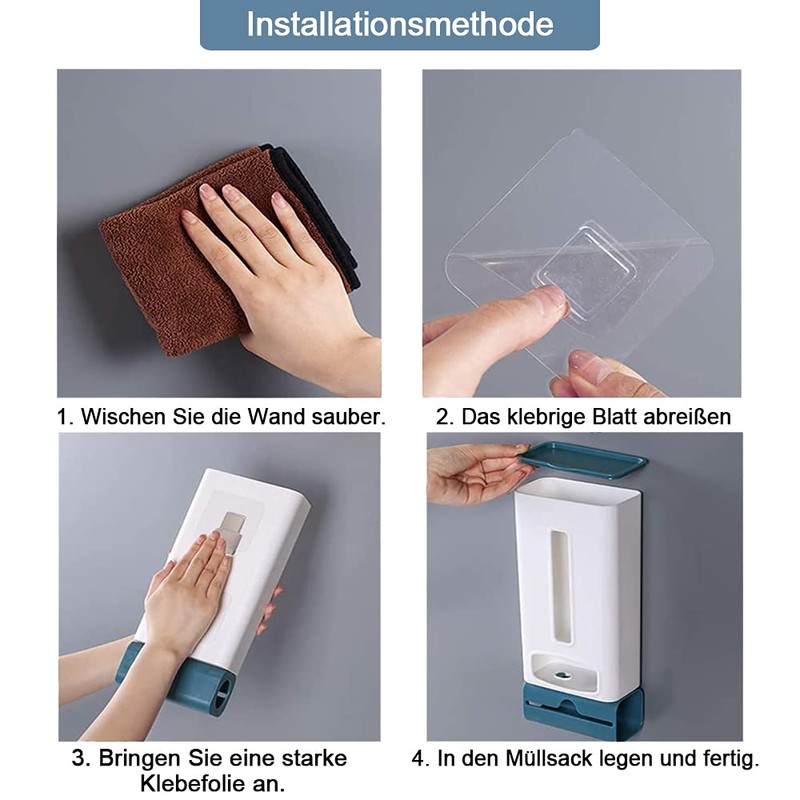 sinzau Plastic Bag Dispenser, Wall Mounted Plastic Garbage Bag Organiser,