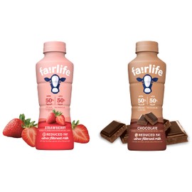 WESTERNMBY Fairlife UFM Milk 2% Reduced Fat Variety Pack, 14 Fl Oz, Total 6 bottles (3 Chocolate, 3 Strawberry)