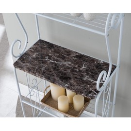 Kings Brand Furniture - Bulberry Metal Kitchen Storage Baker’s Rack, White