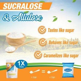 Allulose – Sucralose Blend All Purpose Sweetener – 1X Sugar Sweetness; Total Servings 567; Zero Calorie Sweetener, Sugar-Free Substitute for Baking, Smoothies, Coffee; Low Carb Keto Diet Friendly Food | 5-LB
