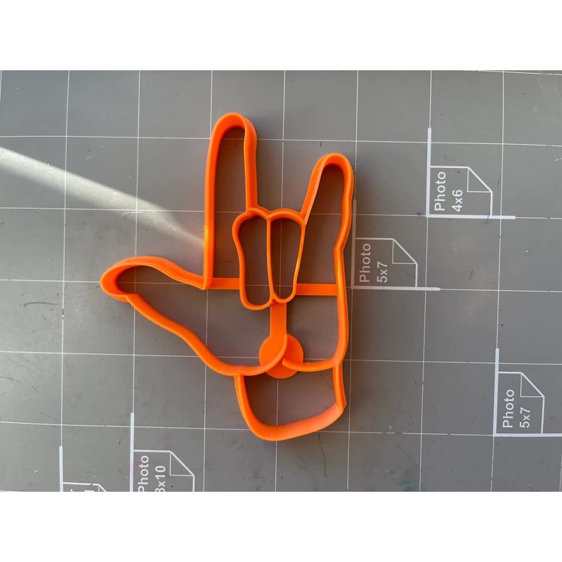 Hook Em Horns Cookie Cutter - I Love You Shield