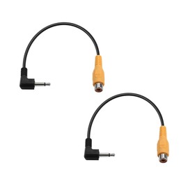 PNGKNYOCN 1/8 inch TS to RCA Short Cable ，2 Pack Right Angle 3.5mm Mono Male Plug to RCA Female Jack Audio Adapter for Speakers, Subwoofer,Amplifier（20cm）