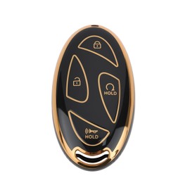 The Lord of the Tools TPU Smart Key Fob Cover 7-Button Protective Case Compatible with Hyundai Compatible with Tucson NX4, Black Gold