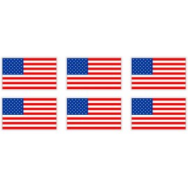 Unbranded/Generic 6 Mini USA Flags 1x2-inch Hardhat Helmet Stickers Vinyl Decals American Flag