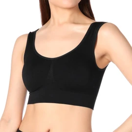 Fukusuke Women's Night Bra, Made in Japan, Sleep Bra, Wireless, Breastfeeding, Breathable, High Armpit Design, Fukusuke 1 Piece Set, Black