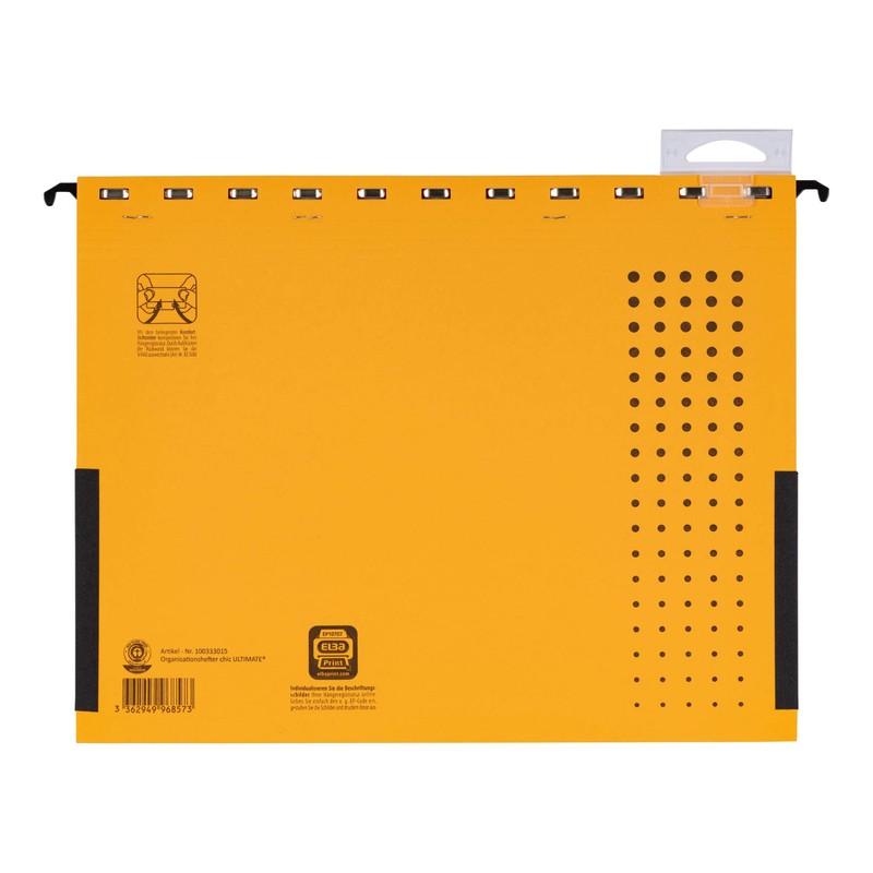 Elba Mehrfach-Hängehefter chic, für A4, aus Karton, gelb, 5 Stück