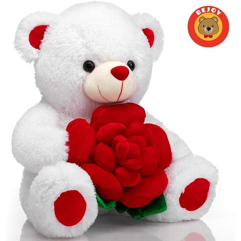 Teddy Bear Stuffed Animals Plush Bear Holding Rose Soft Plush