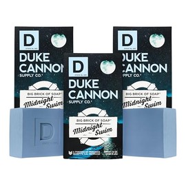 Duke Cannon Supply Co. Big Ass Brick of Soap Bar for Men Midnight Swim (Ocean & Green Scent) Multi-Pack - Superior Grade, Extra Large, Masculine Scents, All Skin Types, Paraben-Free, 10 oz (3 Pack)