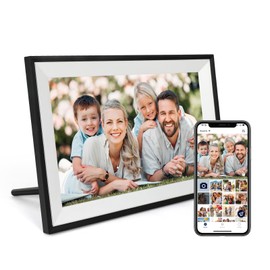 Digital Photo Frame 10.1 Inch WiFi Digital Picture Frame IPS HD Touch Screen Smart Cloud Photo Frame with 32GB Storage, Auto-Rotate, Easy Setup to Share Photos or Videos Remotely via AiMOR APP (Black)