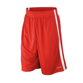 Spiro Men's Basketball Quick Dry Shorts - Red/White, Small