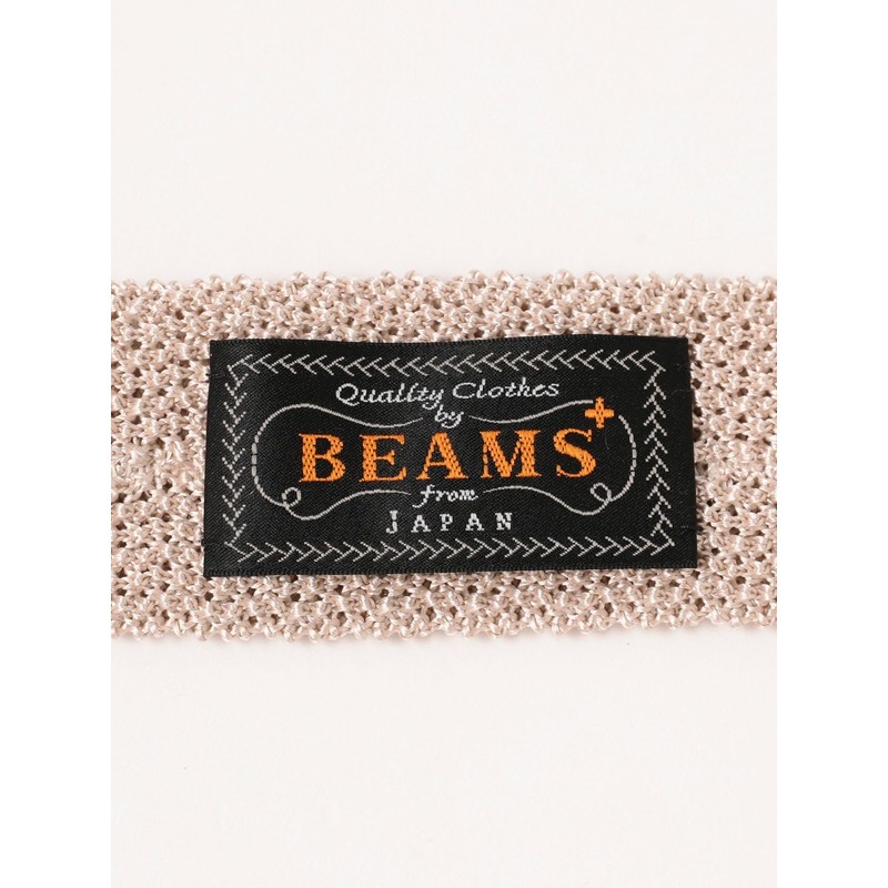 Beams Plus Men's Necktie, Silk Knit Tie, Striped, OFF_WHT
