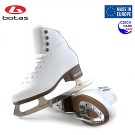 BOTAS - Model: Cindy/Made in Europe (Czech Republic) / Figure Ice Skates for Women, Girls/Leather/Str. Cuff/White, Size: Adult 10
