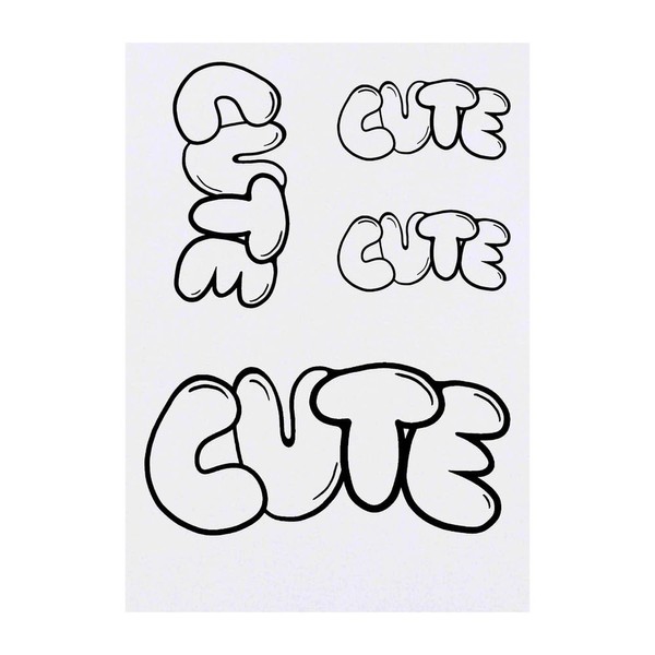 4 x 'Cute' Temporary Tattoos - Water Resistant, Skin-Safe, Non-Toxic