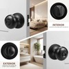 GOBEKOR 8 Pack Privacy Door Knobs Interior Matte Black Keyless