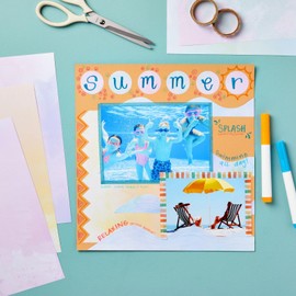 Paper Junkie 96 Sheets Decorative Watercolored Printer Paper 8.5 x 11 in - Letter Size Double Sided Pastel Stationery Cardstock for Scrapbook - Watercolor Paper