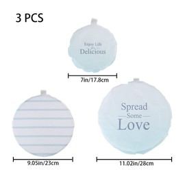 3 Pcs Fabric Bowl Covers Reusable Fabric Elastic Lids Durable Food Storage Covers for Bread Proofing Kitchen Container or Food