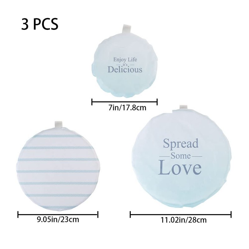 3 Pcs Fabric Bowl Covers Reusable Fabric Elastic Lids Durable