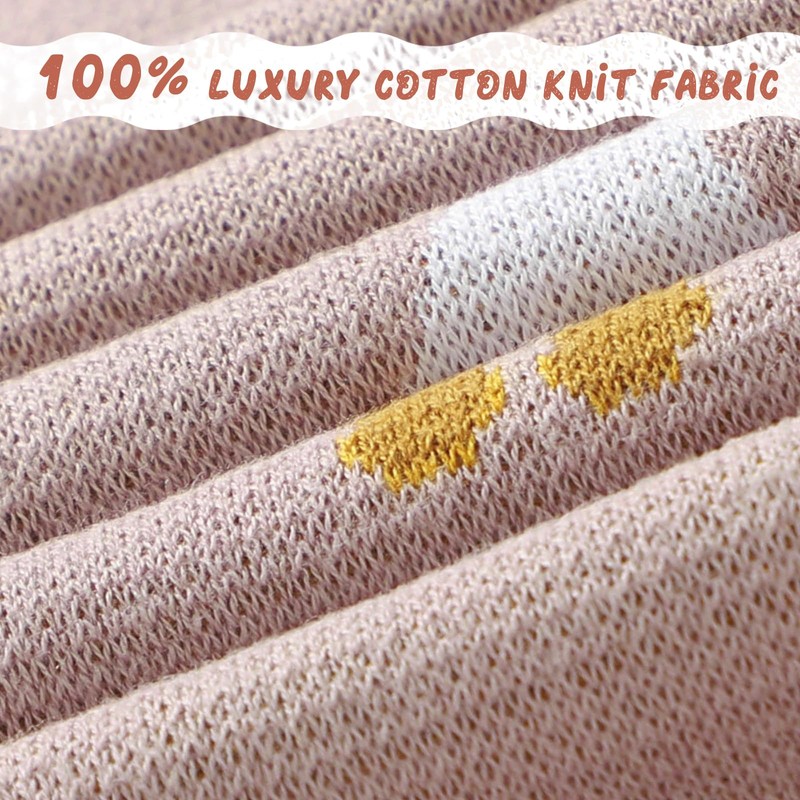 Receiving Baby Blanket,100% Luxury Cotton Knit Baby Blanket,Lightweight Cozy Neutral