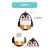 Character Flash Drive 16GB LEIZHAN Pen Drive with Chain Penguin