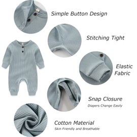 MAMIMAKA Baby Boys Onesies Pajamas Cotton infant Romper Footless Jumpsuit, 9-12 Months