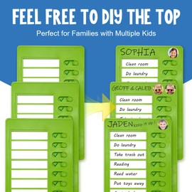 3 Pieces to Do List Checklist Boards, Plastic Memo Boards, Detachable Message Boards Checklist Slider, Schedule Planning Boards with 3 Acrylic Adhesive, 10 Cardstock(Green)