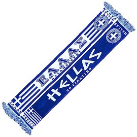 Generisch Greece Greece Hellas Scarf (Knitted Scarf) for World Cup, Euro 2024, Football Scarf, Cult Scarf, Souvenir Scarf, white, blue