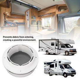 Round RV Roof Vent Cap, ABS RV Plumbing Vent Cover Replacement with Net, Mushroom Head Exhaust Vents Ventilation for Trailer Motorhome, D 118mm/4.65in Install Size
