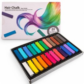 MIJOMA Hair Chalk Set - Temporary Hair Chalk for Children & Adults - Intense Colours for Creative Styling - Easy to Wash Out, Ideal for Carnival, Party, Festival & Cosplay (Multicoloured, Pack of 24)