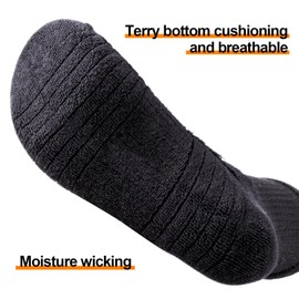 YUEDGE Men's Socks, Cotton, Antibacterial, Odor Resistant, For Sports, Outdoor Use, Trekking, Climbing, grey (grey marl),