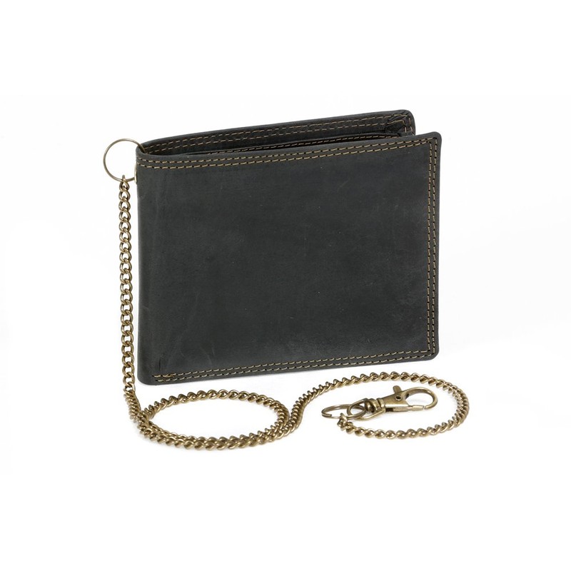 Mens Wallet with chain Biker wallet LEAS MCL, Genuine Leather,