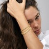 MPRAINBOW Women Gold Chain Link Bracelet - 2pcs Bracelet set