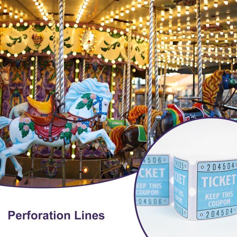 DGBDPACK 250 Raffle Tickets, 50/50 Double Roll Tickets for Raffles,