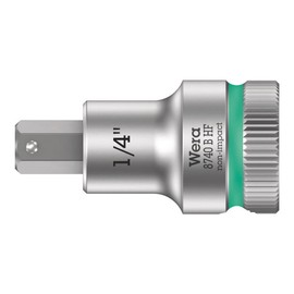 Wera 05003089001 8740 B Holding Function Zyklop in-Hex Bit-Socket, Turquoise, 1/4" x 35 mm