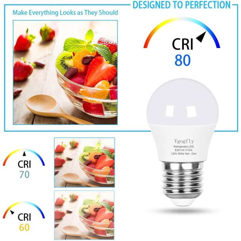 Vgogfly LED Refrigerator Light Bulb 40W Equivalent Appliance Bulb 120V
