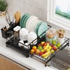 Large Dish Drying Rack,Extendable Dish Rack With Cutlery Holder, Anti-Rust