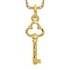 14K Solid Yellow Gold Key Necklace Chain Pendant Charm 24mm